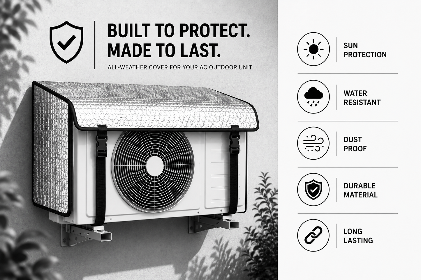 AC Outdoor Unit Cover – Waterproof, UV Resistant & All-Weather Protection