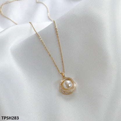 TPSH283 SIQ Pearl/Curb Chain Pendant - CPSH